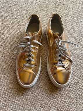 Woman by Common Projects gold metallic sneakers size 40